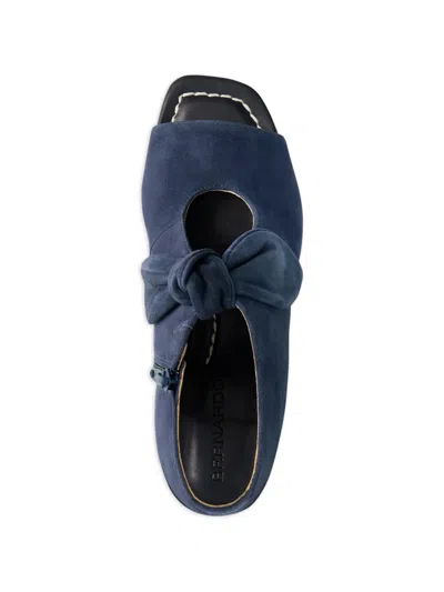 Bernardo Lizzie Suede Knot Zip Sandals In Navy