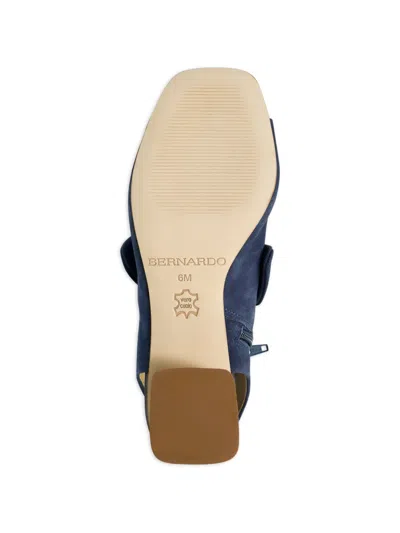 Bernardo Lizzie Suede Knot Zip Sandals In Navy