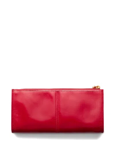 Prada Leather Wallet In Red