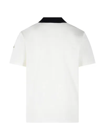 Moncler Embroidered Logo Cotton Pique Polo Shirt Clothing In White