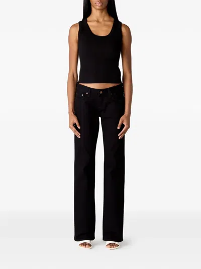 Agolde Low Rise Boot Jeans In Black