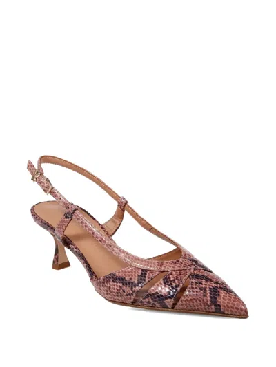 Sergio Levantesi Snake-effect Strap Pumps In Multi