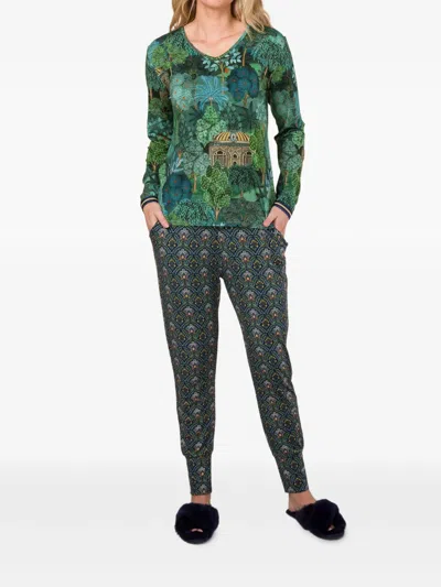 Pip Studio Long-sleeved Printed T-shirt In Green