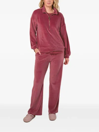 Pip Studio Solid Zip-up Sweatshirt In Burgundy