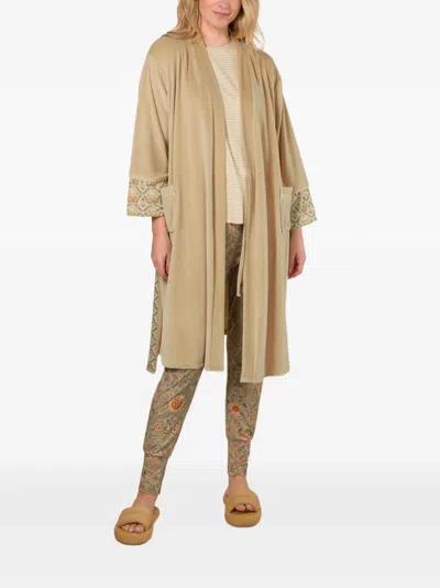 Pip Studio Patterned-trim Robe In Neutral