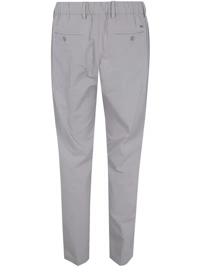 Herno Seercrease Tailored Trousers Belt Loops Pockets In Gray