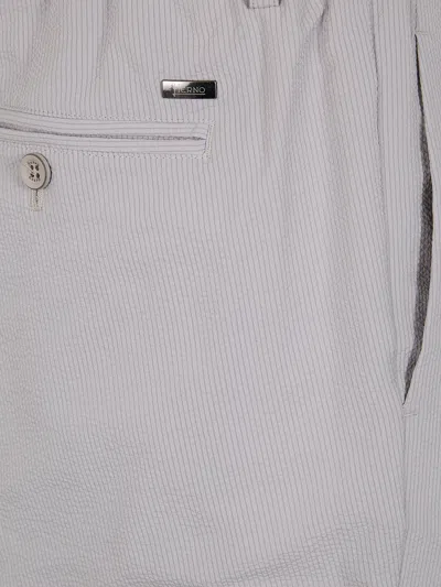 Herno Seercrease Tailored Trousers Belt Loops Pockets In Gray