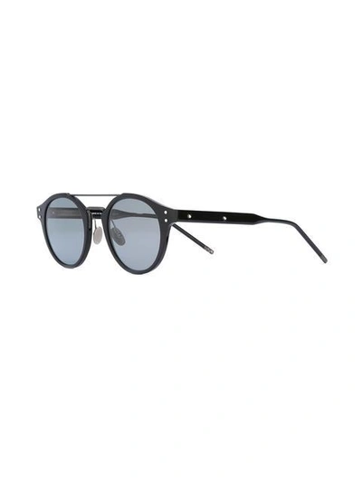 Shop Bottega Veneta Eyewear Round Frame Sunglasses - Black