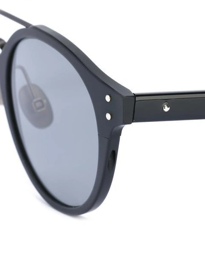 Shop Bottega Veneta Eyewear Round Frame Sunglasses - Black