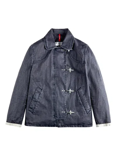 Fay Blue Wool Classic-collar Jacket In Blue