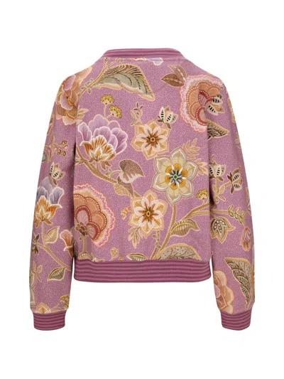 Pip Studio Floral Zip Jacket In Pink