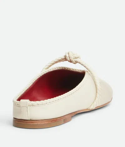 Bottega Veneta Lagoon Nappa Leather Knotted Mary Jane Ballerina Mules In White