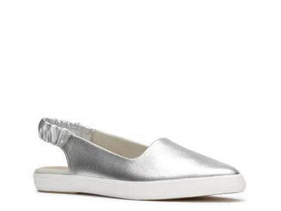 Keds Point Slingback Flat In Silver