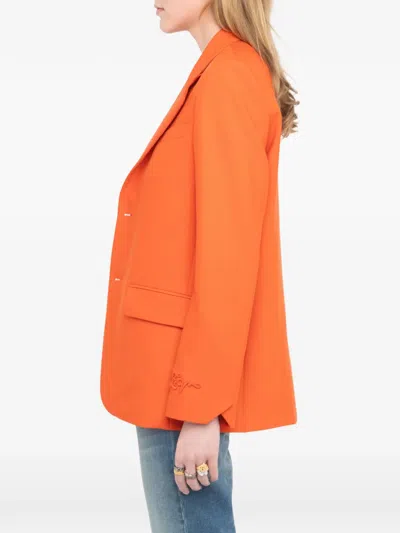 Zadig & Voltaire Womens Tangerine Vanille Single-breasted Woven Blazer In Orange