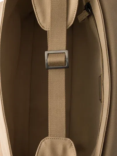 Prada Canvas Shoulder Bag Strap Top Handle In Nude