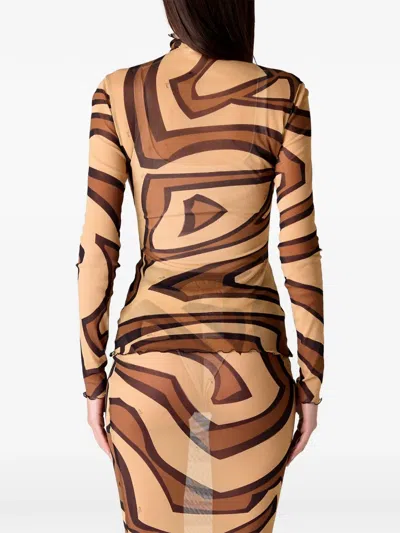 Pucci Labirinto-print Long-sleeve Top In Pattern