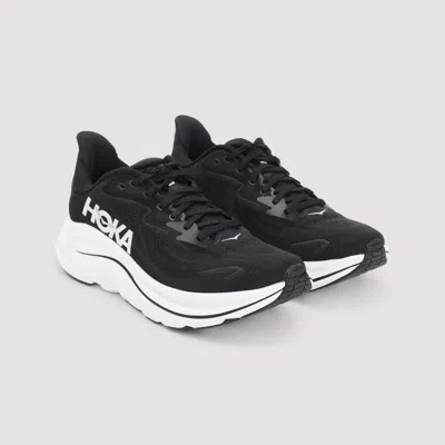 Hoka Breathable Mesh Sneakers With Cushioned Rubber Sole In Black