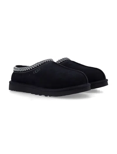 Ugg Tasman Ii 1174671-blk Slipper Men Black Suede Sheepskin Lined Slip-on Gug228 In Black