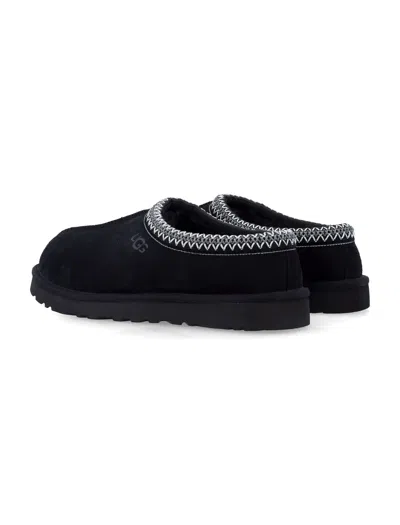 Ugg Tasman Ii 1174671-blk Slipper Men Black Suede Sheepskin Lined Slip-on Gug228 In Black