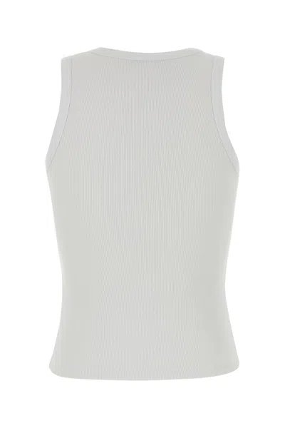 Givenchy White Sleeveless Top With Logo Lettering On The Front In Cotton Stretch Woman In White