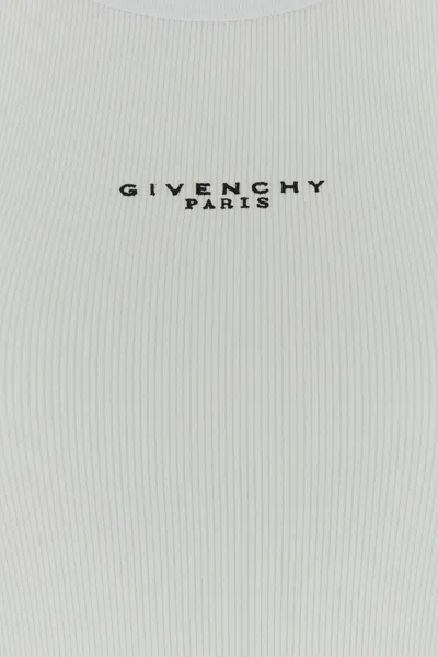 Givenchy White Sleeveless Top With Logo Lettering On The Front In Cotton Stretch Woman In White