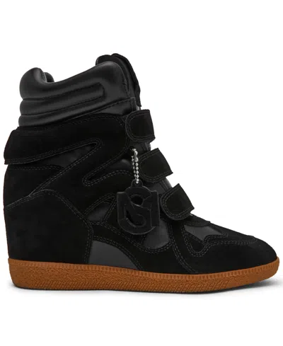Steve Madden Mavis Wedge High Top Sneaker In Black