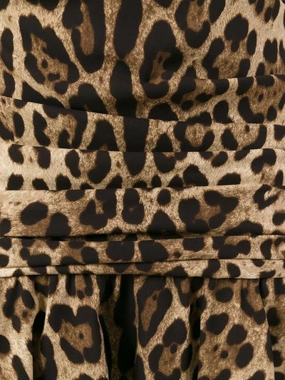 Shop Dolce & Gabbana Leopard Print Peplum Dress - Neutrals