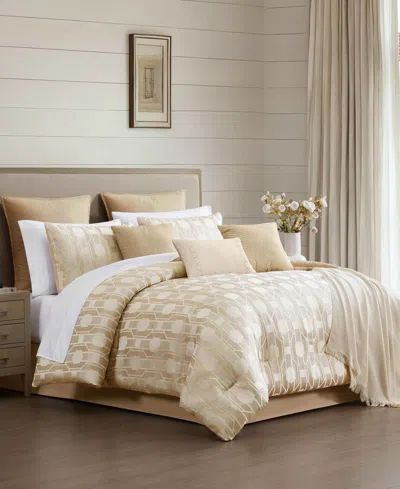 Macy's Macys Wade Geometric 14 Pc. Comforter Sets In Neutral