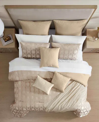 Macy's Macys Wade Geometric 14 Pc. Comforter Sets In Neutral