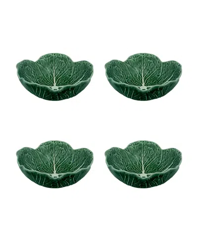 Bordallo Pinheiro Cabbage Cereal Bowl 4-piece Set In Green