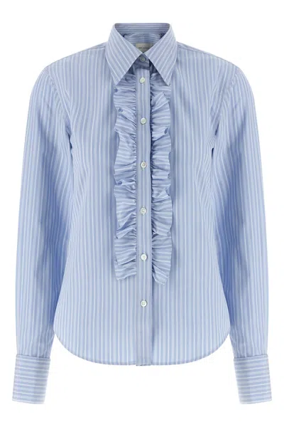 Ami Alexandre Mattiussi Ami Paris Ami Paris Ruffled Cotton Poplin Shirt In Gray