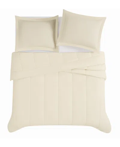 Brooklyn Loom Solid Cotton Percale 2-pc. Comforter Set, Twin/twin Xl In Neutral