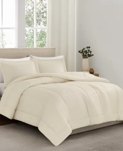 Brooklyn Loom Solid Cotton Percale 2-pc. Comforter Set, Twin/twin Xl In Neutral