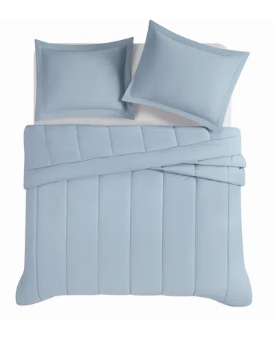 Brooklyn Loom Solid Cotton Percale 2-pc. Comforter Set, Twin/twin Xl In Blue