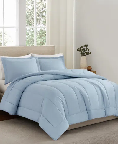 Brooklyn Loom Solid Cotton Percale 2-pc. Comforter Set, Twin/twin Xl In Blue