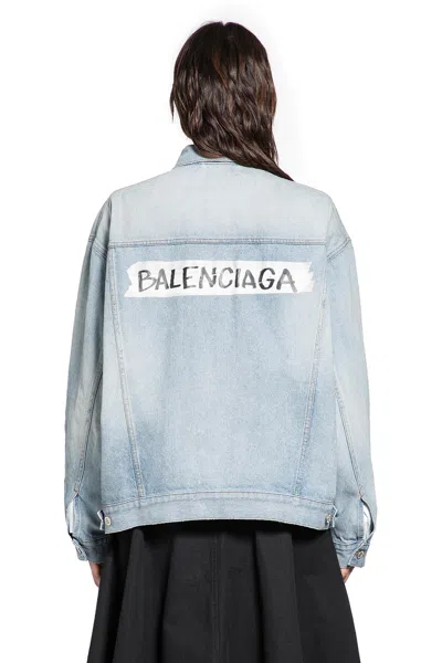 Balenciaga Black Wool Blazer Jacket By . Oversized Cut. Marked Waist. Button Front Closure In Blue