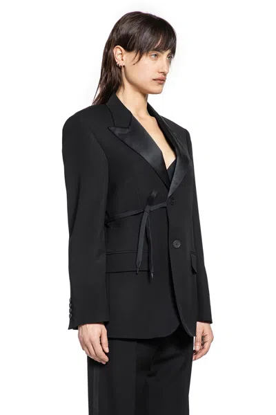 Balenciaga Tailored Wrap Wool Jacket Regular Fit In Black