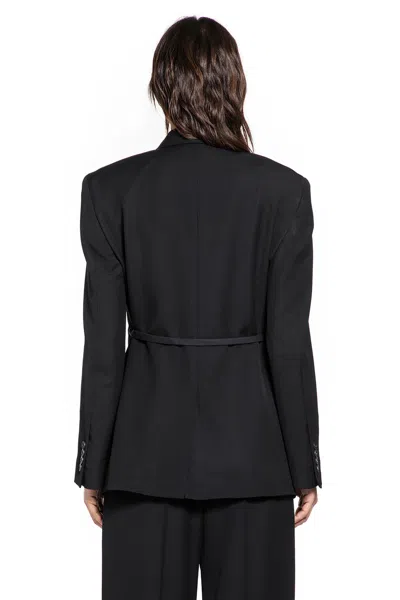 Balenciaga Tailored Wrap Wool Jacket Regular Fit In Black