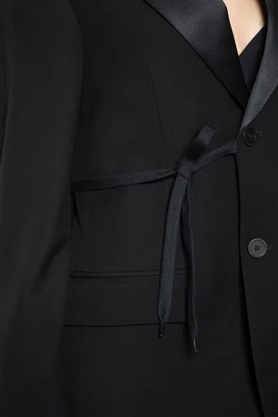 Balenciaga Tailored Wrap Wool Jacket Regular Fit In Black