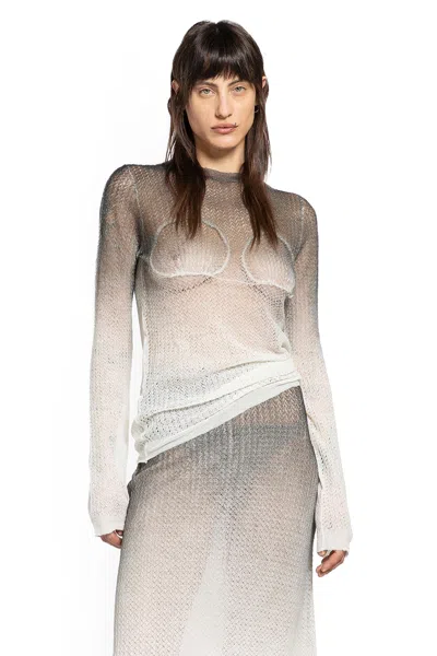 Maison Margiela Wool Blend Sweater Fitted Silhouette Gradient In Gray