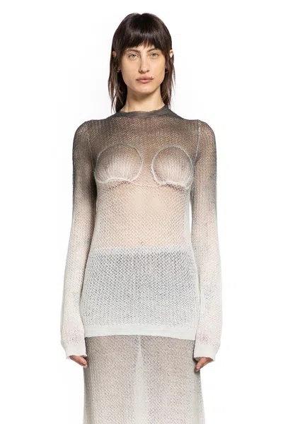 Maison Margiela Wool Blend Sweater Fitted Silhouette Gradient In Gray