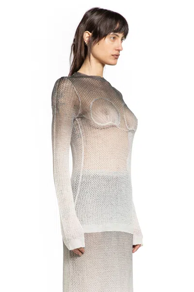 Maison Margiela Wool Blend Sweater Fitted Silhouette Gradient In Gray