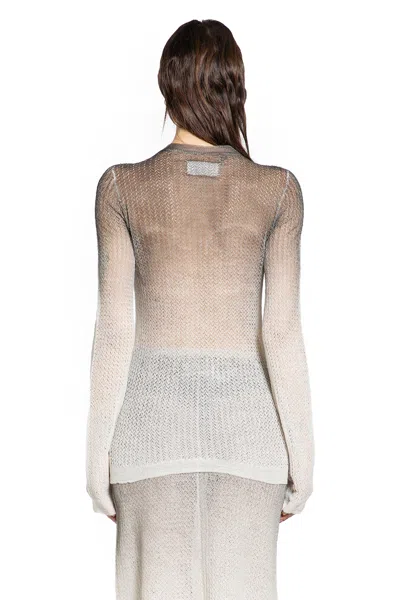 Maison Margiela Wool Blend Sweater Fitted Silhouette Gradient In Gray