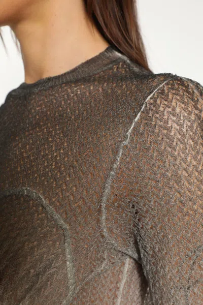 Maison Margiela Wool Blend Sweater Fitted Silhouette Gradient In Gray