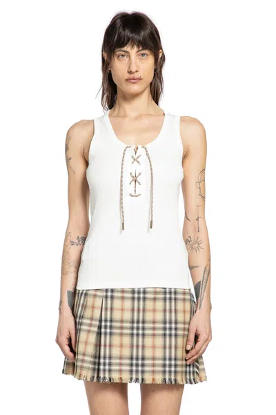 Burberry Adjustable-drawcord Tank Top In White