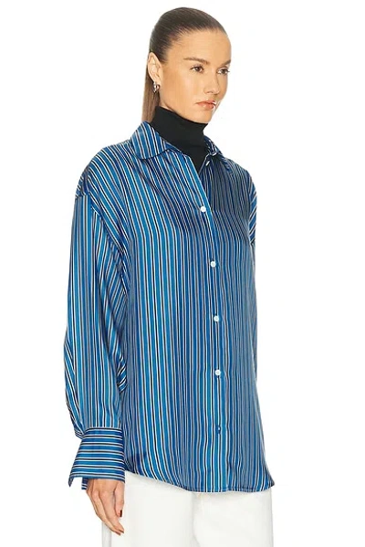 Totême Toteme Oversize Stripe Silk Button-up Shirt In Multi