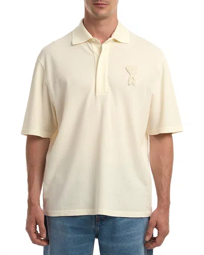 Ami Alexandre Mattiussi Ami Paris Classic Polo Shirt With Embroidered Applique In White