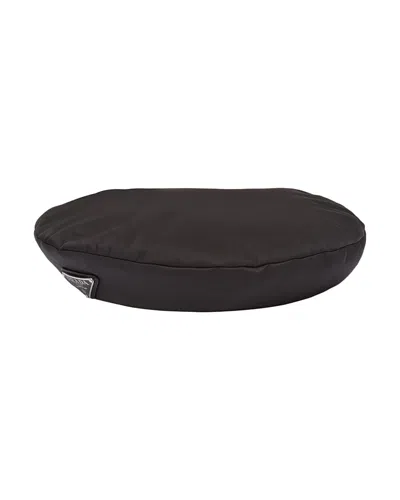 Prada Triangle-logo Beret In Black