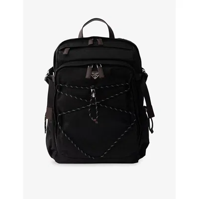 Prada Versatile Backpack With Multiple Storage Options In Black