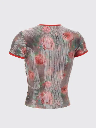 Diesel T-unkyel Sequinned Skinny Floral Print Jersey Top In Multi
